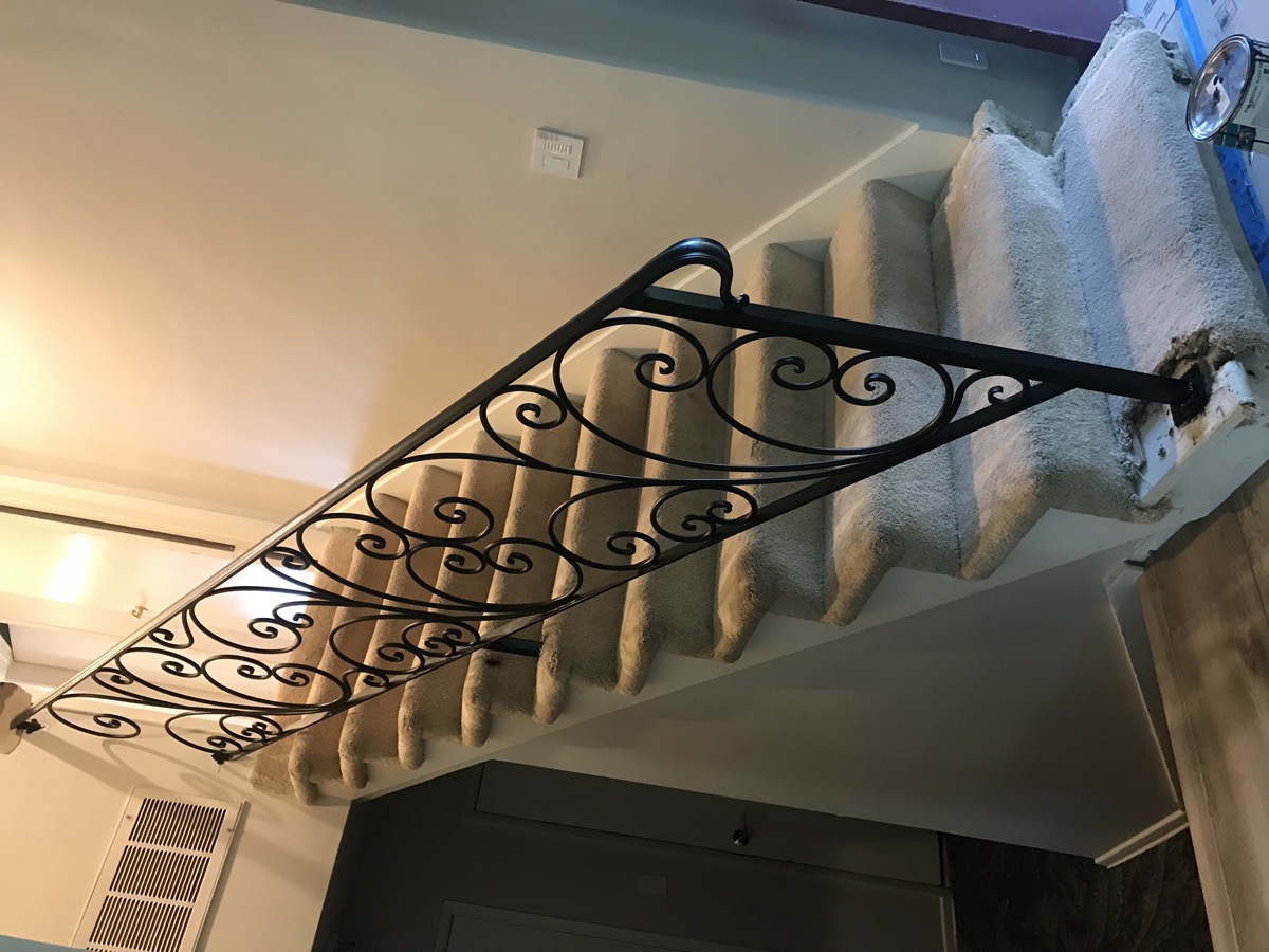 Ornamental scroll staircase railing